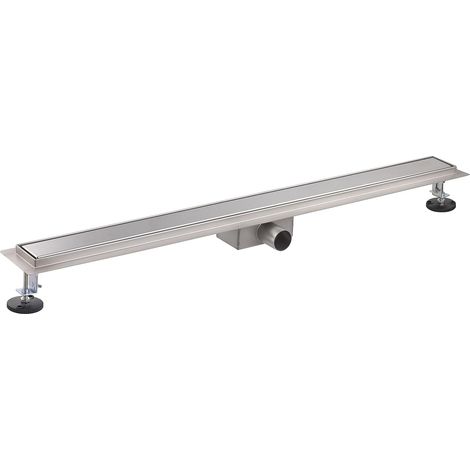1 - Caniveau de douche - Grille réversible - Évacuation 36 L/min avec siphon anti-odeur - Pour salle de bain moderne - Inox ou à carreler - 90x7 cm