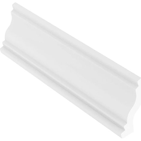 Lot de 3 corniches plafond en polystyrène L290 x l1.4 x H6 cm blanc - TOSCRIA (1/5)