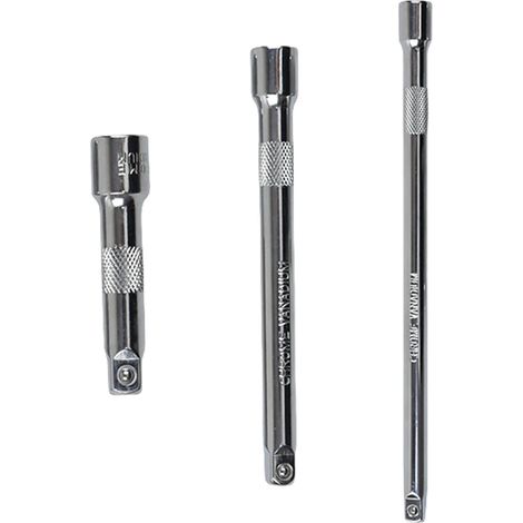 Lot de 3 clés à cliquet multifonctions 3/8" ou 1/2" - 3 longueurs pour diverses applications - Adaptateurs de douilles d'extension (1/5)