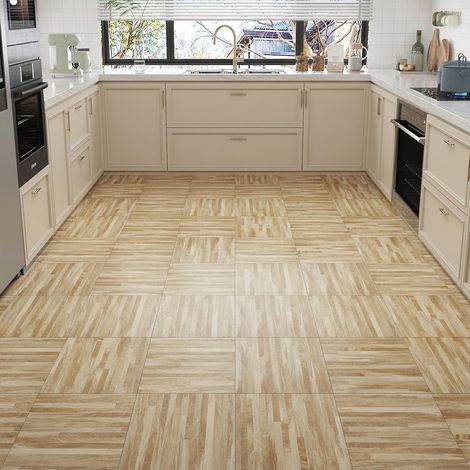 Carrelage Adhesif Sol Effet Bois Salle de Bain 30 Pièces 30X30cm 2.7m² Sol PVC Adhesif Brun Clair Dalle PVC Adhesive Murale Effet Bois Autocollant de Sols Cuisine Antidérapant Imperméable (1/5)