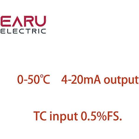 Convertisseur programmable pour thermocouple KJ PT100 vers 4-20 mA, entrée TC, sortie 4-20 mA, transmetteur de température monté sur la tête, 0-50 °C, entrée TC 0,5 (1/5)