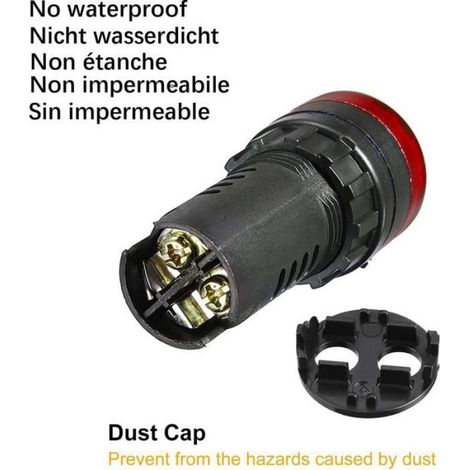Voyant Lumineux - Avertisseur Sonore 220 V CA - Montage Panneau 22 mm - Rouge Jaune Vert - Lot de 3 (1/4)