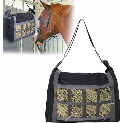 Sac à Foin à Alimentation Lente – Filet de Rangement pour Cheval, âne, chèvre, réglable, Super résistant, réduit Les déchets (1 pièce) (1/5)
