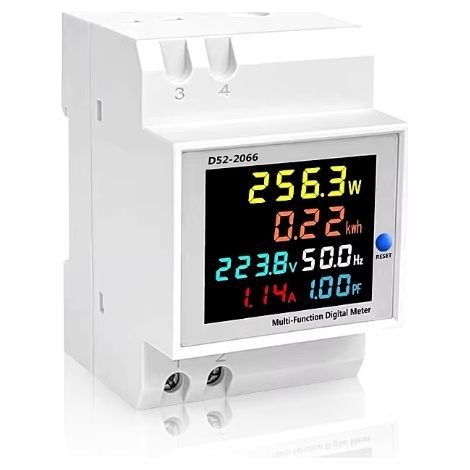 Indicateur de consommation électrique D52-2066 compteur électrique phase ménage smart watt-heure mètre rail de guidage type 220V tension courant puissance fréquence facteur compteur compteur (1/5)