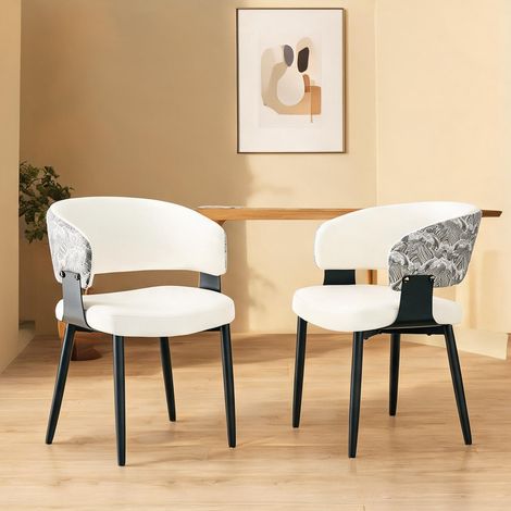 Chaises de salle à manger vintage simili cuir lot de 2 en PU (1/5)