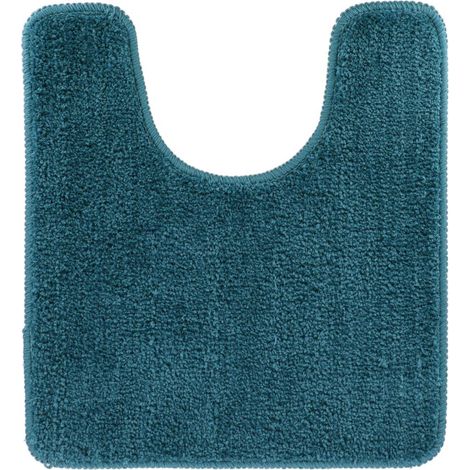 Tapis contour wc microfibre 45x50 cm dessous latex - bleu canard - Tendance (1/2)