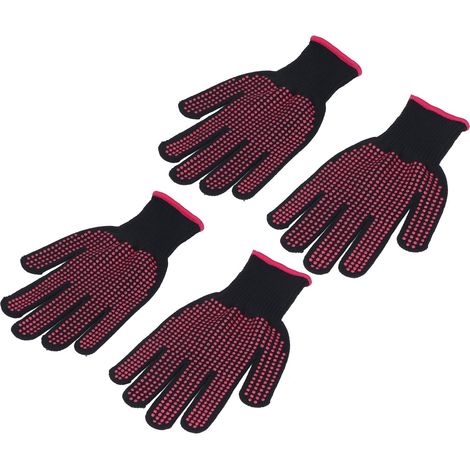 Lot de 2 gants anti-coupure pour cuisine et jardin, gants de protection résistants, paire rose, taille unique. (1/5)