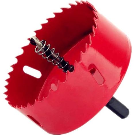 Lochsäge Zentrierbohrer Einsatzsägeblätter Bohrer Lochbohrer 105 mm für Aluminium Holz Kunststoffrohre Stahl rot mit Zentrierbohrer 10 mm (1/4)