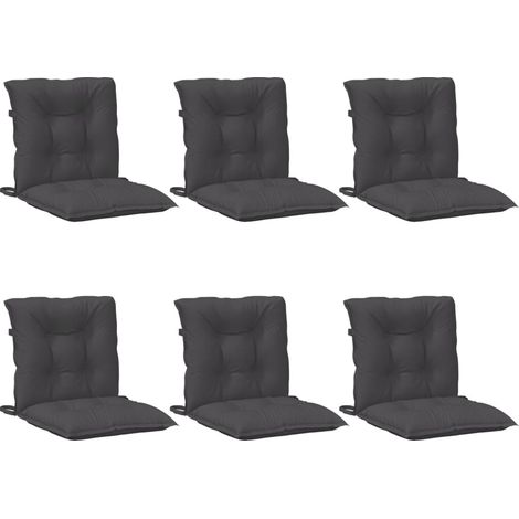 Cuscini Sedia Schiena Bassa 6 pz Antracite Mélange 100x50x7 cm vidaXL