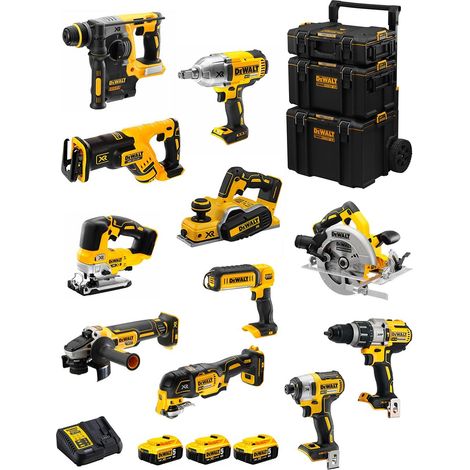 DeWALT Kit DWK1103 (DCD996+DCH273+DCG405+DCF887+DCF899H+DCS334+DCS570+ DCS355+DCP580+DCS367+DCL050+ 3x5,0Ah +DCB115 +Carro 3en1) (1/5)