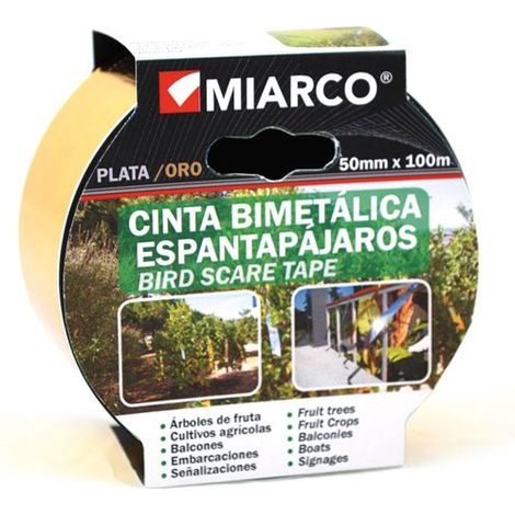 -CAHERSA- CINTA ESPANTAPAJAROS BIMETALIC 50MM X 100M MIARCO (1/5)