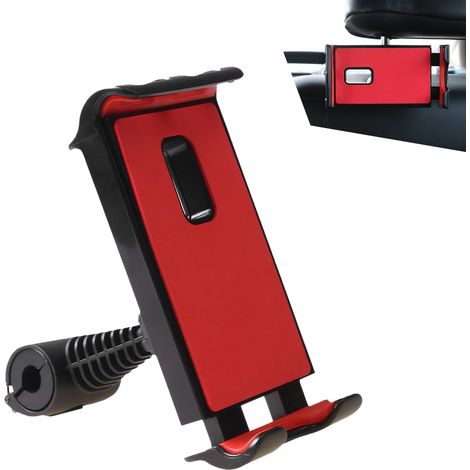 Supporto per telefono da poggiatesta per auto (1 pezzo), supporto per tablet in ABS con fibbia regolabile su più livelli, supporto per telefono girevole a 360° per lo schienale del sedile dell'auto, u