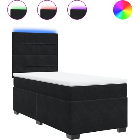 Maison Exclusive - Giroletto a Molle con Materasso Nero 90x200 cm in Velluto (1/5)