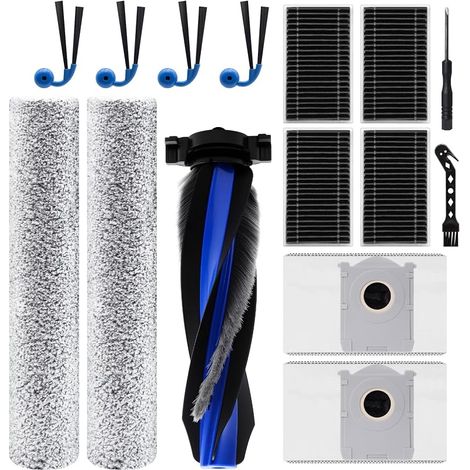 Kit di accessori per l'aspirapolvere robot Ecovacs Deebot T90 Pro Omni / T90 Omni: pezzi di ricambio, 1 spazzola principale, 4 spazzole laterali, 4 filtri HEPA, 2 sacchetti per la polvere, 2 spazzole (1/5)
