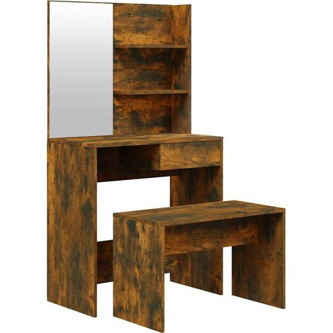 Maison Exclusive - Schminktisch-Set Räuchereiche 74,5x40x141 cm (1/5)