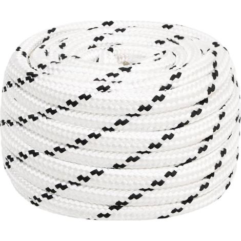 Cuerda para barco trenzada poliéster blanco 18 mmx25 m vidaXL