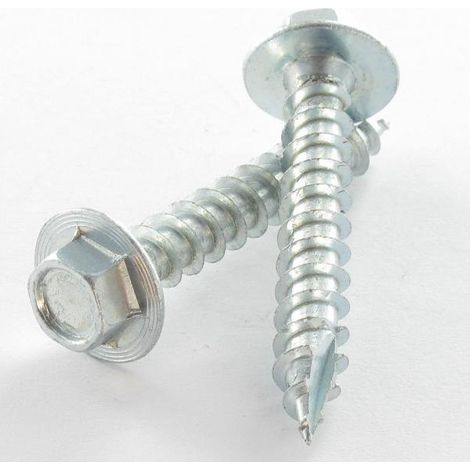 Vis bois TEKOR Tête hexagonale TH Embase collerette 8X50 Acier zingué Pointe antifendage type 17
