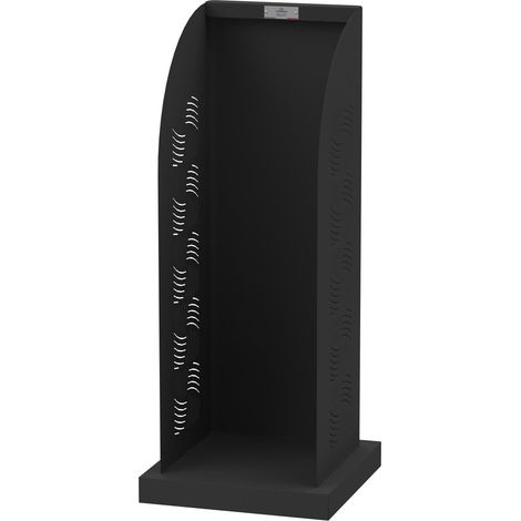 Le Marquier – Range bûches extérieur acier peint noir 95cm – Pour bûches jusqu'à 40cm – Dimensions L39 P39 H95cm – Poids 12,5kg (1/4)