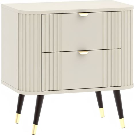 Comodino 2 cassetti, Cashmere, 60 x 40 x 61 cm (1/4)