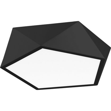 Merano Inglewood Semi-encastré à 4 lampes à LED intégrées en métal, noir à l'extérieur, blanc mat à l'intérieur LED E27