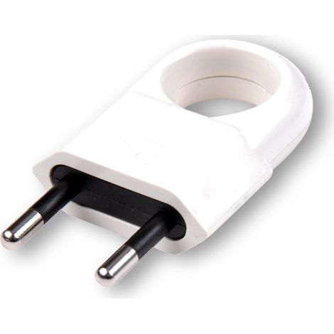 Flachstecker mit Halterung b/u Euro 10A/250V weiß D.3104