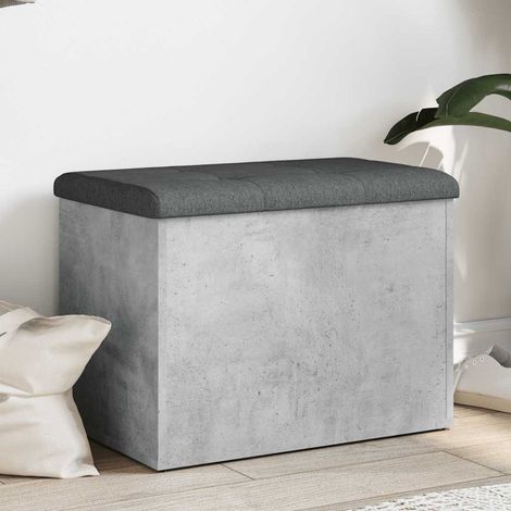 vidaXL Panca Portaoggetti Grigio Cemento 62x42x45 cm Legno
