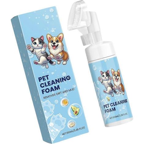 Mousse nettoyante pour pattes d'animaux - Nettoyage rapide pour chiens et chats après les jeux en extérieur - 100 ml