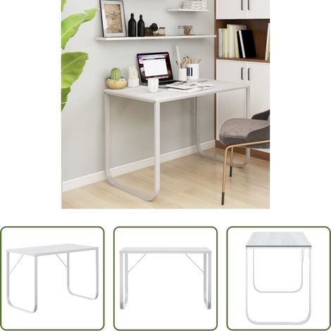 Schreibtisch -  Computertisch Weiß 110x60x73 cm Holzwerkstoff (1/5)