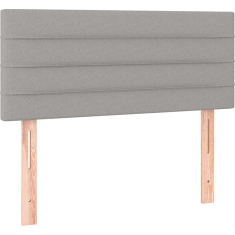 Testiera letto accessorio arredo camera da letto 80 x 5 x 78/88 cm tessuto grigio chiaro TDL0203218