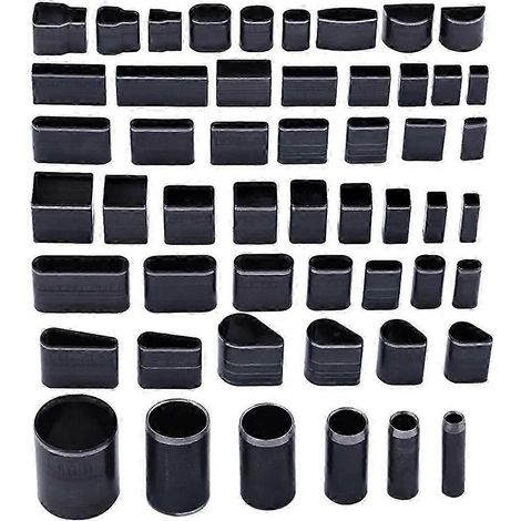 Kit de 52 outils de découpe et de perforation creux en acier au carbone pour cuir, avec matrice de découpe et poinçon manuel. (1/5)