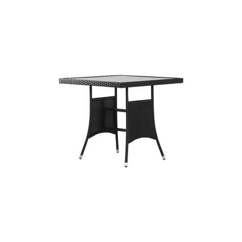 Table de jardin Noir 80x80x74 Résine tressée (1/5)