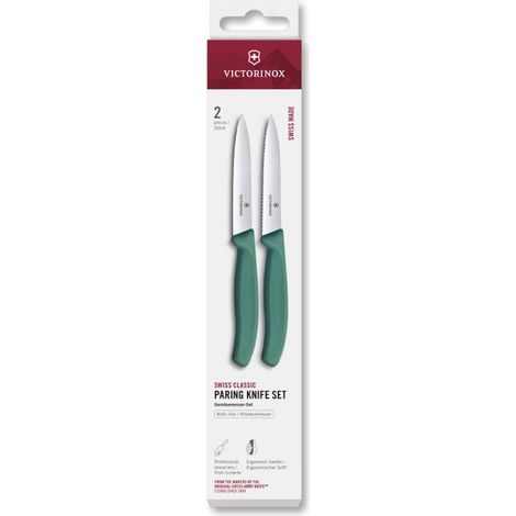 Outils de découpe Victorinox swiss classic lame acier manche polypropylène vert 2 pièces