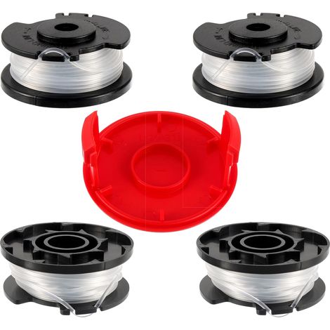 Sollbry Bobine de fil de rechange en nylon pour coupe-bordures,1,6 mm  4 bobines+1 capuchon,Compatible avec les coupe-bordures sans fil Einhell GE-CT18/28 Li (1/5)