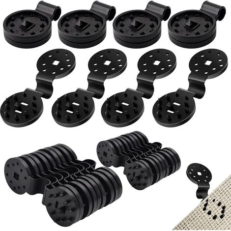 60 pinces spéciales à œillet pour toiles d'ombrage. Pinces de fixation spéciales à œillet pour toiles d'ombrage. Pinces en plastique pour toiles d'ombrage. (1/5)