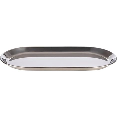 1 Plateau De En Acier Inoxydable 30x15,5cm Bord Roulé Pour Café Et Gâteaux (1/4)