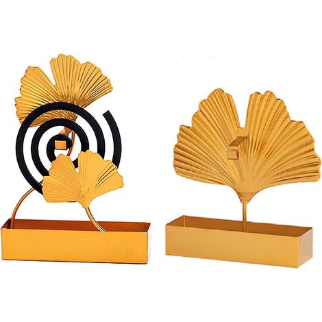 2 Piece Mosquito Shelf (ginkgo Leaf Model), Tagre  Moustiques En Mtal Durable Mosquito Burner Mosquito Spiral Shelf Pour La Maison Et Le Jardin  L (1/5)