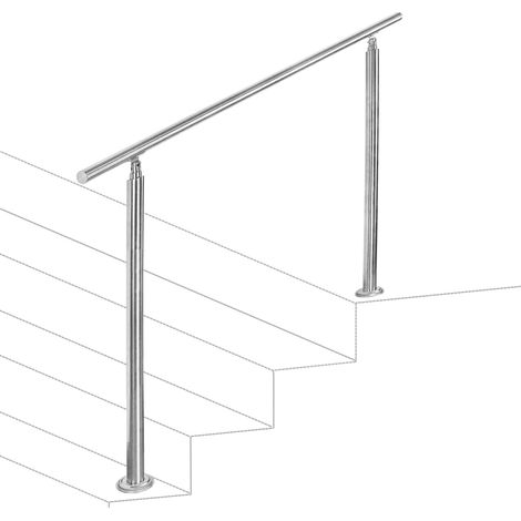 Jiubiaz Geländer Edelstahl Handlauf Treppengeländer Innen&Außen Balkongeländer Treppenhaus Brüstung 120cm 0 Querstäbe