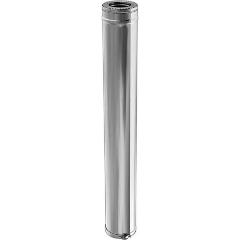 TEN – Conduit de fumée double-paroi 1M – Inox 316 intérieur – Inox 304 extérieur – Diamètre 80/130 mm – Résistance à la corrosion V2