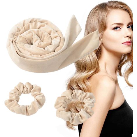 Bandeau à bigoudis sans chaleur pour femmes, ruban pour boucles sans chaleur avec chouchous, bigoudis à nœud papillon pour des boucles parfaites pour la nuit (1/5)