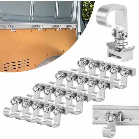Randaco 20x Single Fitting avec crochet pour rail Airlin Ferrure d'extrémité Raccord d'extrémité Rail d'arrimage (1/5)