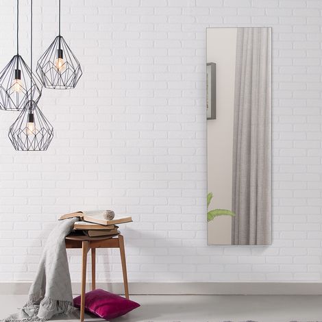 Armoire à Bijoux Miroir et Lumière LED avec Crochets pour Porte Noir (1/3)