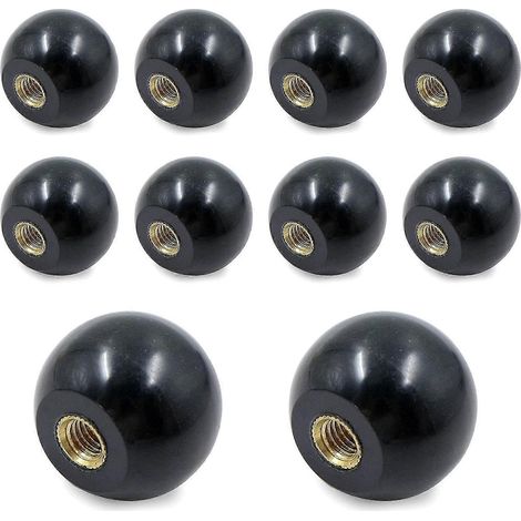 Poignée à bille : 10 pièces, filetage femelle, poignée isolante M625 mm, poignée ronde en bakélite noire, en cuivre. (1/5)