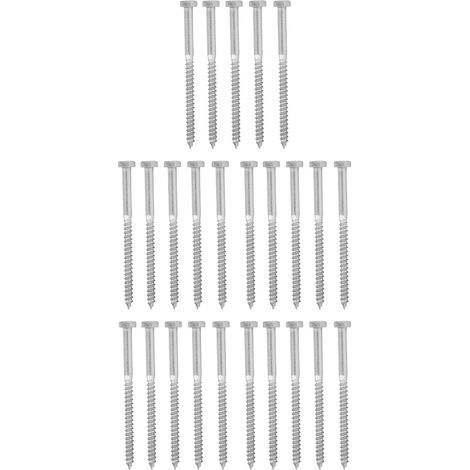 Vis à demi-filetage en acier inoxydable 304, vis à tire-fond hexagonales en bois, vis d'entraîneur autotaraudeuse M6x90MM (1/5)