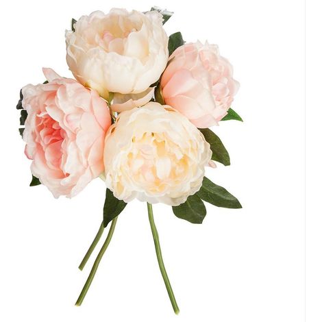 Pivoines Artificielles 30cm Bouquet de 4 Fleurs - Rose - SILUMEN (1/5)