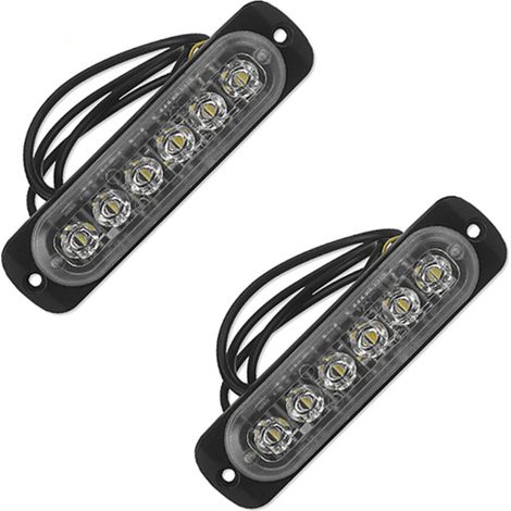 2 x 12V - 24V 6 LED Lampeggiante di Emergenza per Auto Veicolo Strobo Lampeggiante Blu