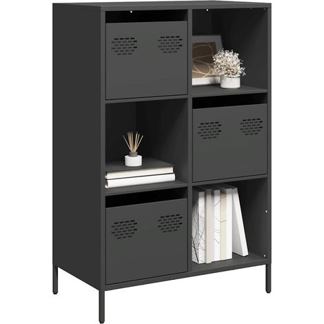 Highboard Schwarz 68x39x103,5 cm Stahl