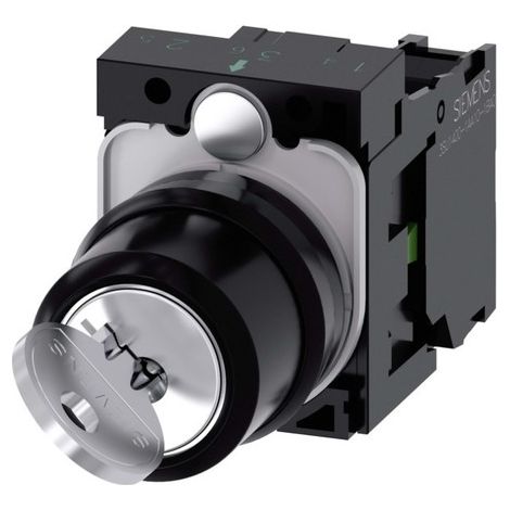 Interruptor con llave Siemens negro y gris