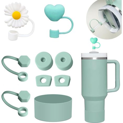 (Kit vert de 9 pièces) 6 bouchons anti-soulèvement en silicone et 2 bouchons adaptés aux bandes LED de 9 à 10 mm (1/4)