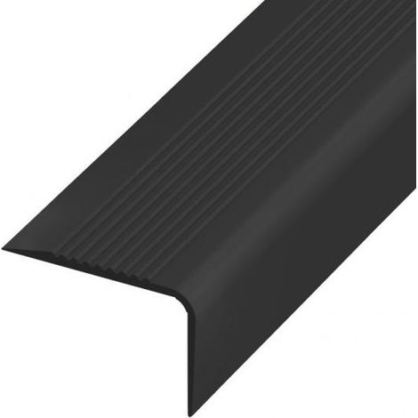 Dinac – Nez de marche PVC noir 65x1700 mm – Sécurité antidérapante – Résistance à l'usure – Installation simple et rapide (1/2)