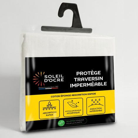 Taie protège traversin 45x90 cm EPONGE imperméable (1/4)